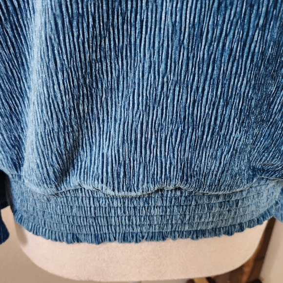 NWT Calligraphie Emerald Green Velvet Blouse with Bell Sleeve Size Small - Picture 8 of 12